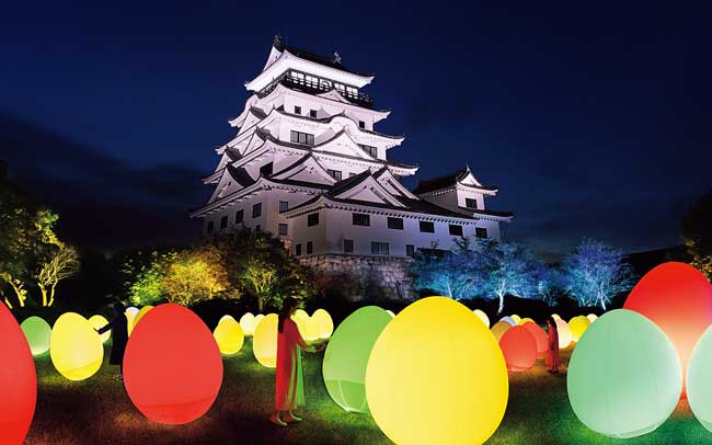 チームラボ 福山城 光の祭  ＠福山城