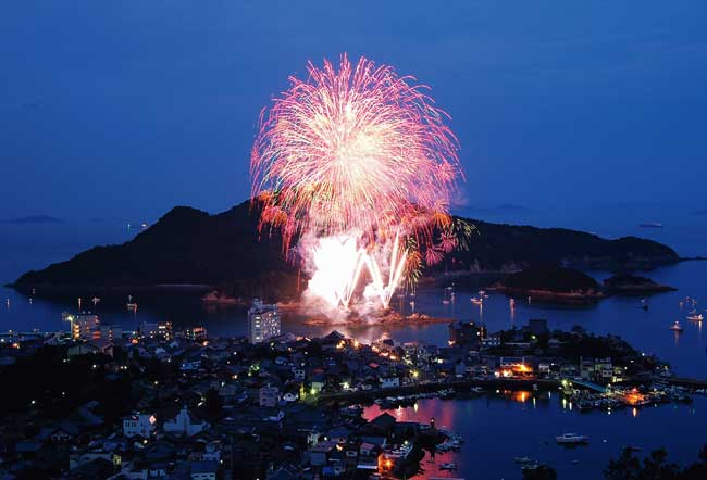 福山鞆の浦弁天島花火大会 @福山市鞆支所周辺